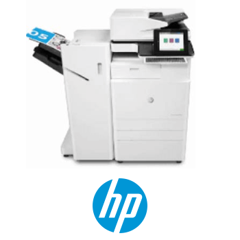 HP office equipment image with logo