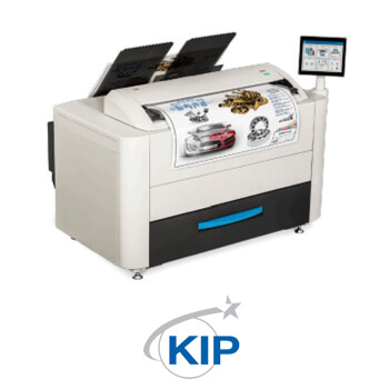 KIP office equipment image with logo