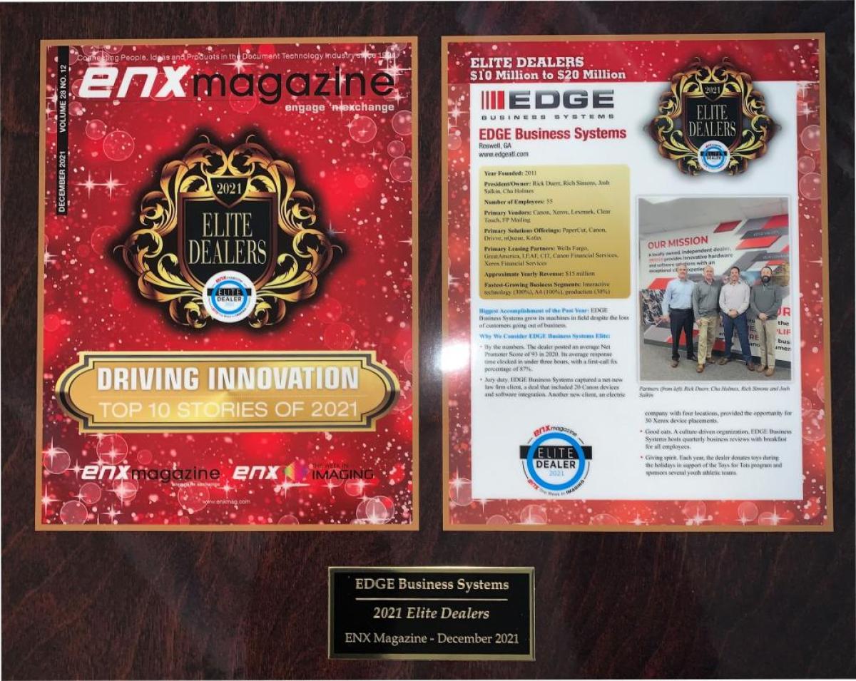 ENX Award Plaque