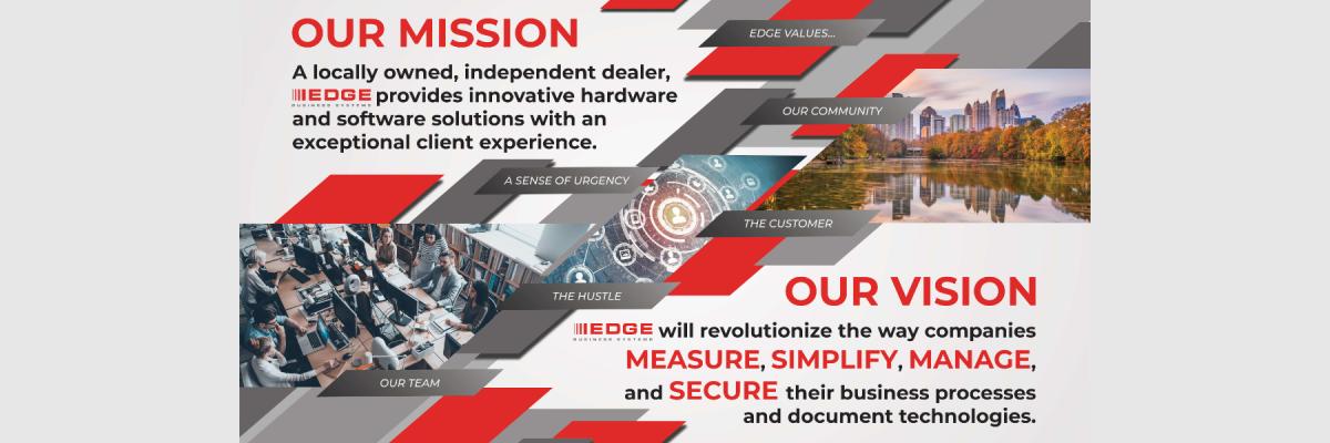Graphic of EDGE's Mission, Vision, and Values